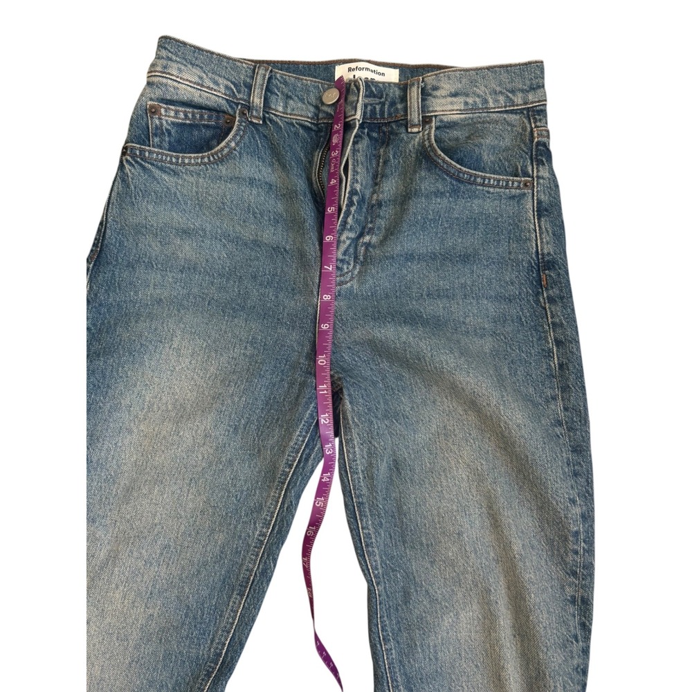 Reformation Straight-Leg Jeans in Medium Blue Wash - Picture 5 of 10